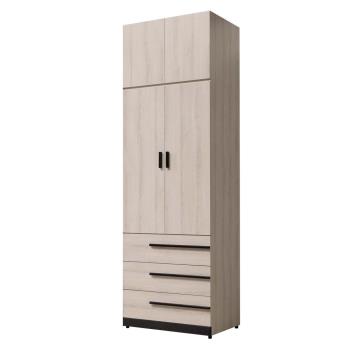 Boden-瑪諾2.7尺時尚加高型二門三抽衣櫃(衣櫃+棉被櫃)