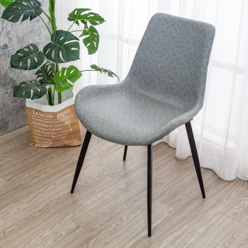 Boden-柏萊工業風灰色皮革餐椅/單椅