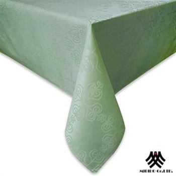【M.B.H】心型圖騰緹花防潑水桌巾-草綠(140x180cm)