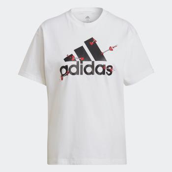 Adidas V-DAY 女裝 短袖 T恤 休閒 情人節 丘比特箭頭 愛心 棉質 白 GL0870