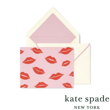 美國 Kate Spade Lips 唇唇欲動紅印卡片信封組