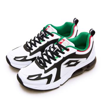 【LOTTO】男 專業避震氣墊慢跑鞋 LT20系列(白黑綠 2398)