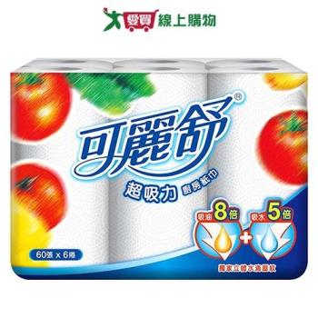 可麗舒 廚房紙巾60張x6卷【愛買】