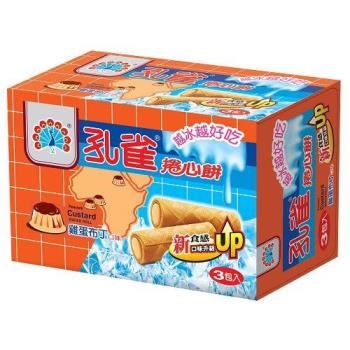 孔雀雞蛋布丁捲心餅63g x3入【愛買】