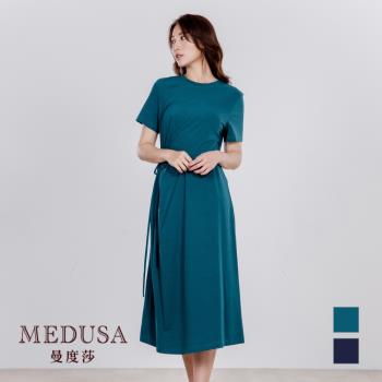現貨【MEDUSA 曼度莎】純棉 單側綁結素長Tee洋裝（M-XL）