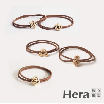 【HERA 赫拉】雙層簡約氣質造型磨砂合金髮圈-隨機款5入組#H100511C(可愛 少女 小清新)