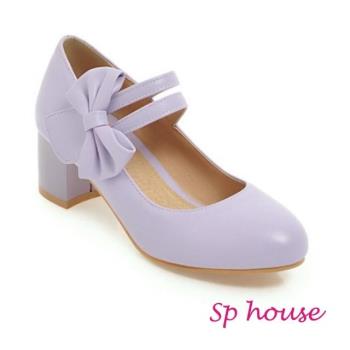 【Sp house】甜美蝴蝶結一字扣瑪莉珍跟鞋(大人全尺碼)