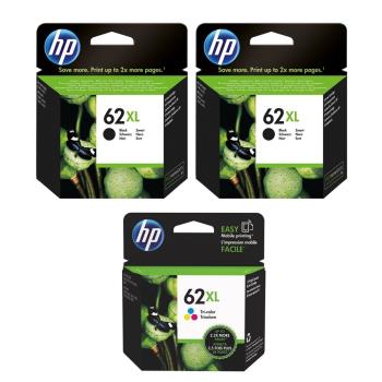 HP 原廠 62XL  C2P05AA黑色2入+C2P07AA彩色1入 墨水匣 適用 OJ 250/5740/envy 5540/5640/7640