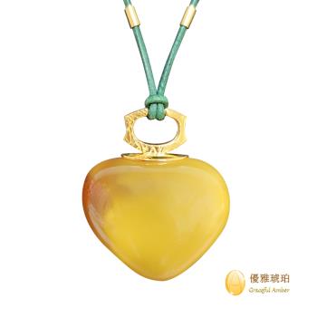 優雅琥珀 來自波羅的海 優美金絞蜜 凸圓自由三角型項鍊