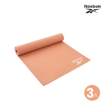 [福利品] Reebok-輕薄防滑瑜珈墊(焦糖色)(4mm) 3入