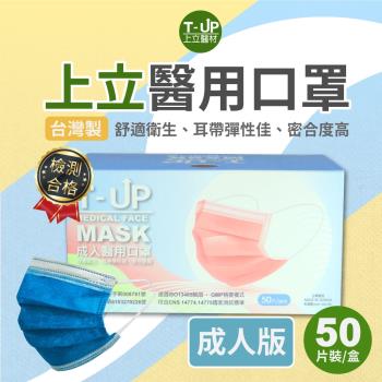 上立醫用口罩 成人經典款50入/盒 (海軍藍)