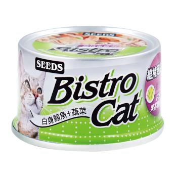 SEEDS惜時_Bistro Cat特級銀貓餐80g(鮪魚+蔬菜)24罐組_(貓罐頭) 