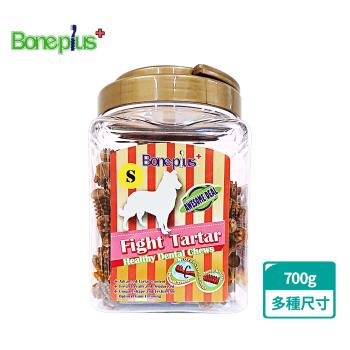 Bone Plus 起司動能雙頭潔牙骨小桶裝700G(狗零食、狗潔牙、耐咬、寵物潔牙、寵物零食)