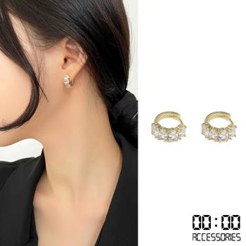 【00:00】韓國設計925銀針閃耀鋯石復古簡約耳環