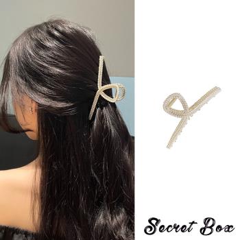 【SECRET BOX】韓國設計華麗珍珠水鑽氣質髮夾