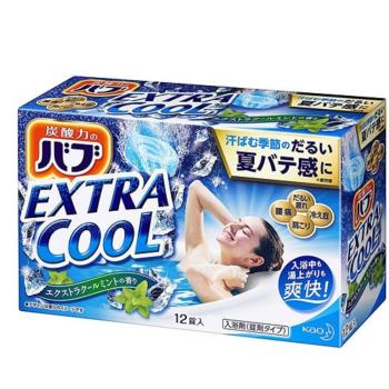 日本品牌 花王KAO EXTRA COOL泡澡碇 12碇-激涼薄荷