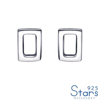 【925 STARS】純銀925小方塊造型耳釘 純銀耳釘 造型耳釘