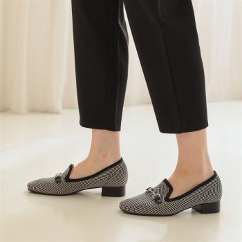 【WYPEX】現貨+預購 /韓版針織樂福鞋方頭低跟懶人鞋-2色