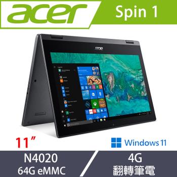 Acer宏碁 Spin 翻轉筆電 11吋 N4020/4G/64G eMMC/Win11S/SP111-33-C37F 黑