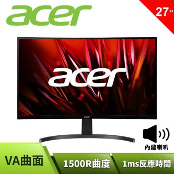 Acer 27型 VA曲面 電腦螢幕 FreeSync/1ms/內建喇叭(ED273 B)
