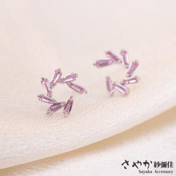 【Sayaka紗彌佳】透明感粉晶螺旋造型耳環