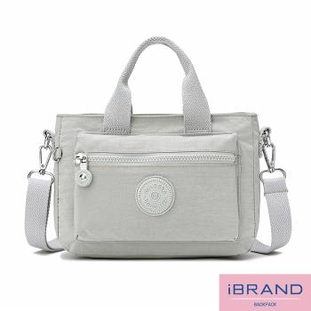 iBrand 輕巧防潑水口袋手提斜側背包 -淺灰色 MDS-8675