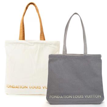 限時特降↘Louis Vuitton LV 限量版博物館基金會帆布袋(灰/白2色)