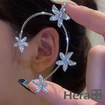 【Hera 赫拉】輕奢閃鑽花朵耳掛式耳環 H111031101