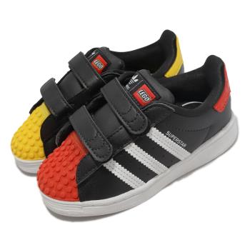 Adidas 休閒童鞋 Superstar 360 CF I 嬰童 黑 紅 黃 LEGO 聯名款 樂高 無鞋帶 GX3384 [ACS 跨運動]