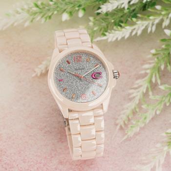 COACH Greyson 特別版 C字Logo陶瓷日曆女錶-36mm (CO14503939)