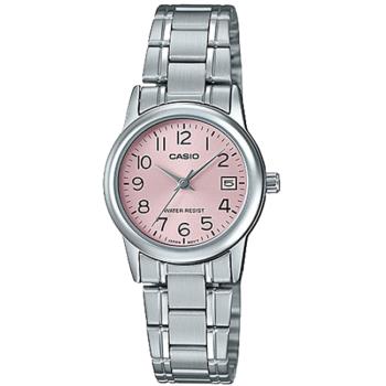 CASIO 卡西歐 LTP-V002D 簡約數字小錶面日期顯示鋼帶錶 