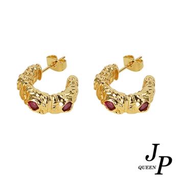           【Jpqueen】歐式復古華麗C型針式耳環(金色)                  