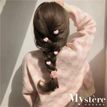 【my stere 我的時尚秘境】韓國甜美粉色山茶花愛心髮夾