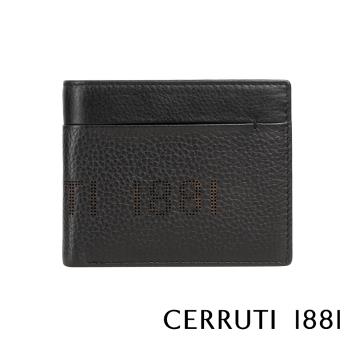 【Cerruti 1881】頂級義大利小牛皮 12卡男用短夾 JULIAN系列 黑色 (CEPU05545M)