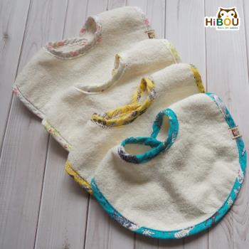 【喜福HiBOU】加強吸水有機棉印花圍兜兜 / 2件組-(嬰兒口水巾圍兜領巾)