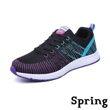【spring】運動鞋 機能運動鞋/時尚彩線飛織機能大底運動鞋 黑