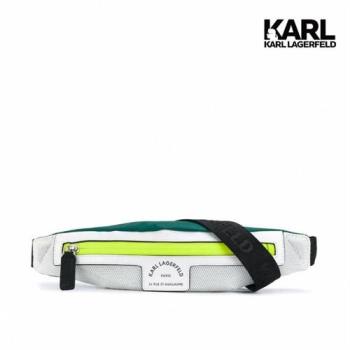 【KARL LAGERFELD 卡爾】KARL地址XTENNIS腰包-白(原廠公司貨)