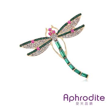 【愛芙晶鑽】閃鑽方晶寶石鑲嵌蜻蜓造型胸針 造型胸針 