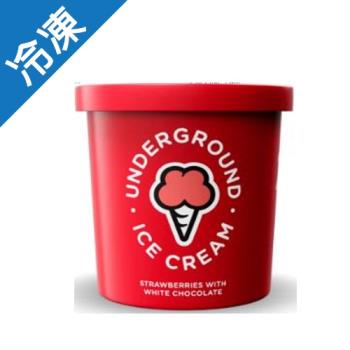 Underground 草莓白巧克力脆片冰淇淋280G【愛買冷凍】