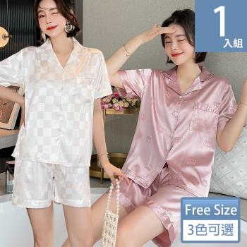 天使霓裳 短袖居家睡衣 時尚豪華感 襯衫式二件式睡衣 三色可選