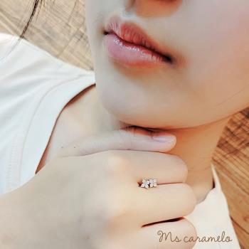 【焦糖小姐 Ms caramelo】925純銀 幸運草 鋯石耳環