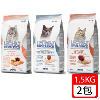 義大利LE卓越-天然呵護貓糧1.5Kg(成貓/挑嘴貓/高齡貓) x2包