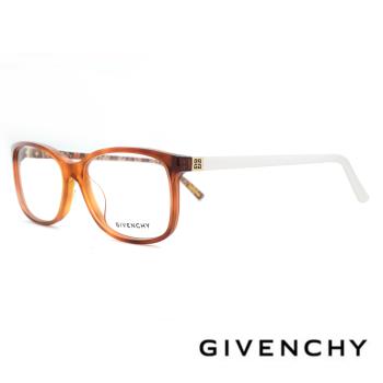 【GIVENCHY 紀梵希】質感透框系列鏡腳圖騰光學眼鏡(- 咖橘/白 - GIVGV880-0APF)