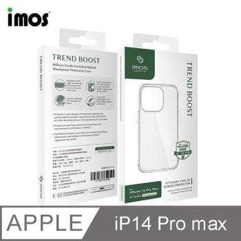 imos case iPhone 14 Pro Max 美國軍規認證雙料防震保護殼 透明