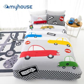 【myhouse】新款韓國超細纖維兩件式四季枕被組 - 瘋狂賽車