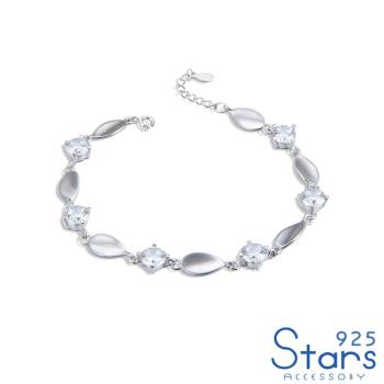 【925 STARS】純銀925閃耀美鑽幾何圓片造型手鍊 造型手鍊 美鑽手鍊