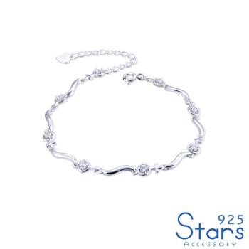 【925 STARS】純銀925微鑲美鑽男女性別符號造型手鍊 造型手鍊 美鑽手鍊