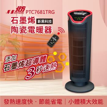 24H出貨★領券折200【Northern北方】石墨烯陶瓷遙控電暖器PTC7681TRG