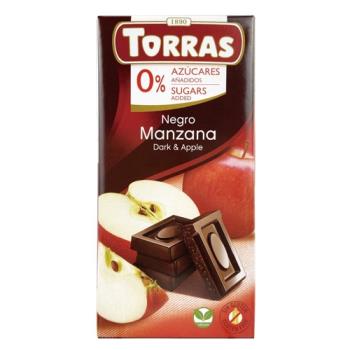 TORRAS多樂蘋果醇黑巧克力75G【愛買】