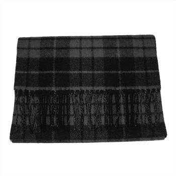【COACH】雙面馬車格紋喀什米爾羊毛圍巾(黑灰)